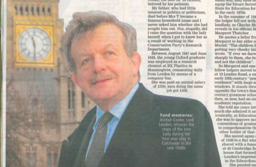 Lord Lexden in The Essex County Standard